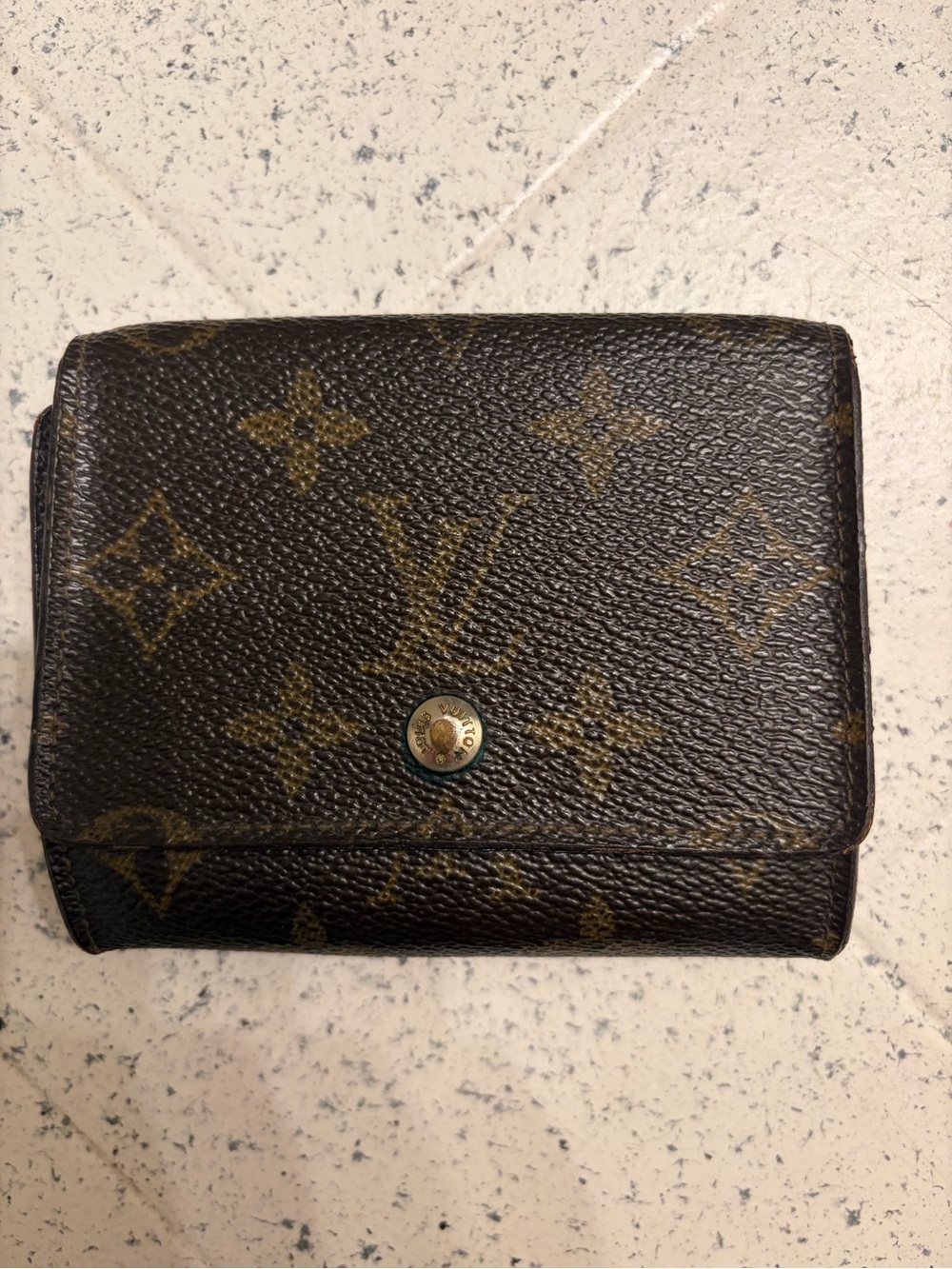 Louis Vuitton Monogram Snap Compact Wallet in Brown and Gold